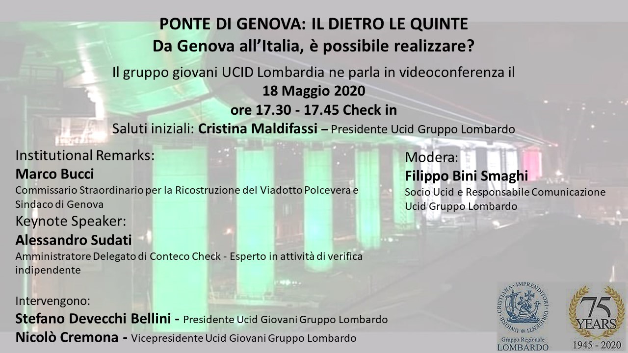 Gruppo Giovani Lombardo - "Ponte di Genova: il dietro le quinte: da Genova all'Italia è possibile realizzare"